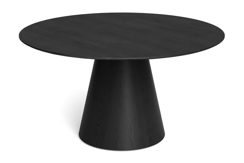 Siena Suuri Ruokapöytä Pyöreä 150 cm Viilu, Musta