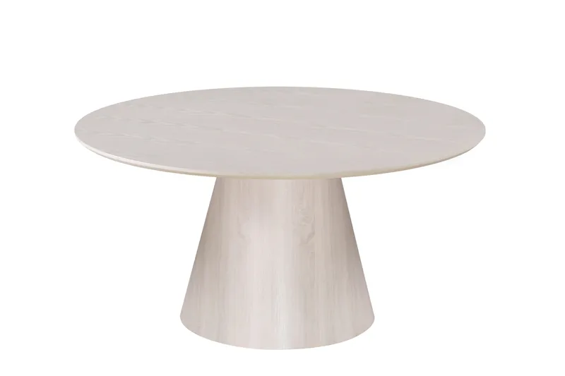 Siena Suuri Ruokapöytä Pyöreä 150 cm Viilu, Valkopigmentoitu
