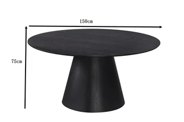 Siena suuri pyöreä ruokapöytä 150 cm, viilu - Mustakuultoinen tammi - Huonekalut - Pöytä & ruokailuryhmä - Ruokapöydät & keittiön pöydät