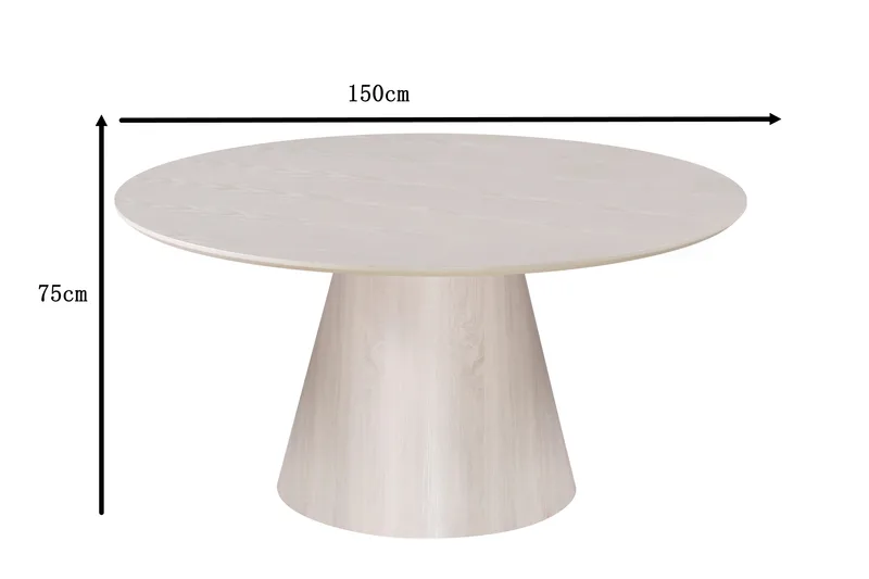 Siena Pyöreä Ruokapöytä 150 cm - Valkopesu - Huonekalut - Pöytä & ruokailuryhmä - Ruokapöydät & keittiön pöydät