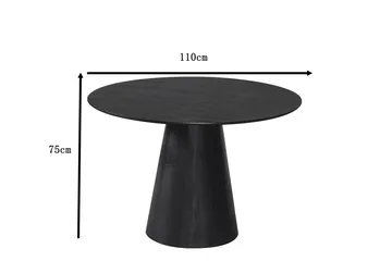 Siena pieni pyöreä ruokapöytä 110 cm, viilua - Mustaksi petsattu tammi - Huonekalut - Pöytä & ruokailuryhmä - Ruokapöydät & keittiön pöydät