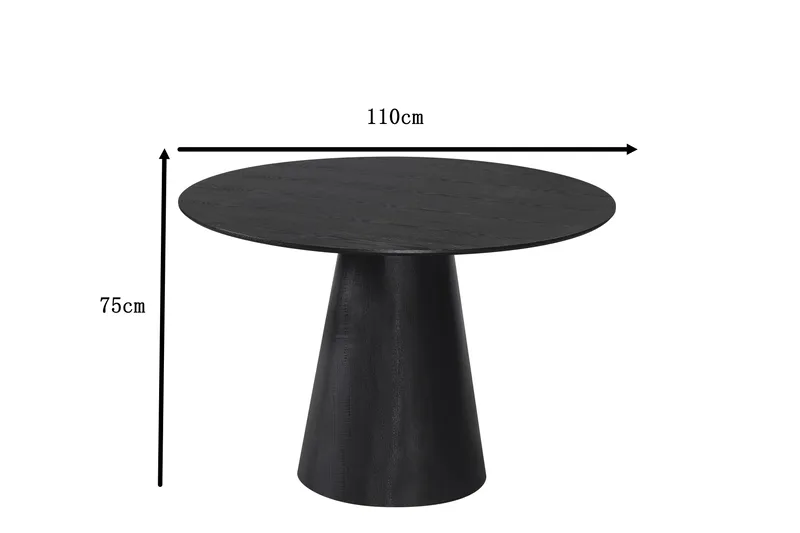 Siena Pyöreä Ruokapöytä 110 cm - Musta - Huonekalut - Pöytä & ruokailuryhmä - Ruokapöydät & keittiön pöydät