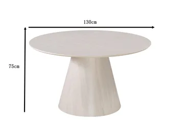 Siena pyöreä ruokapöytä 130 cm, viilu - Valkokuultokäsitelty tammi - Huonekalut - Pöytä & ruokailuryhmä - Ruokapöydät & keittiön pöydät