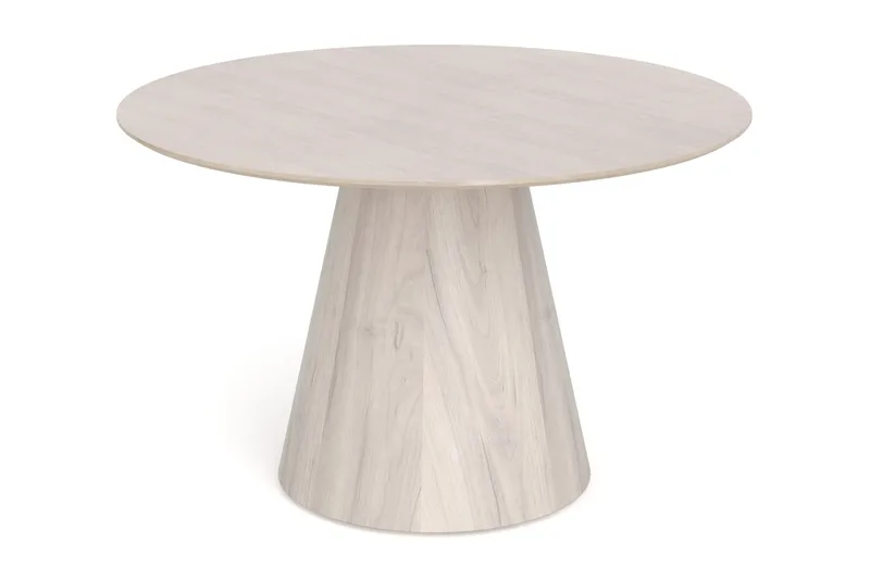 Siena Pyöreä Ruokapöytä 130 cm Viilu, Valkopigmentoitu