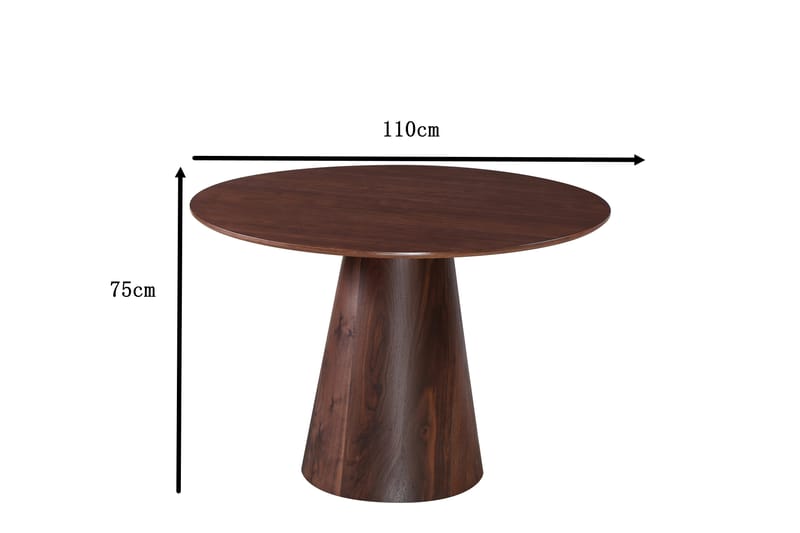 Siena Pyöreä Ruokapöytä 110 cm - Pähkinä - Huonekalut - Pöytä & ruokailuryhmä - Ruokapöydät & keittiön pöydät