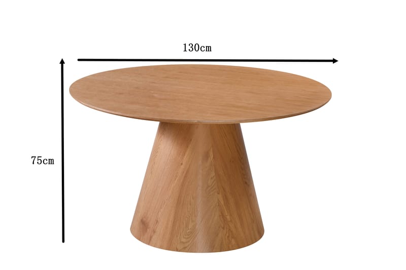 Siena Pyöreä Ruokapöytä 130 cm - Tammi - Huonekalut - Pöytä & ruokailuryhmä - Ruokapöydät & keittiön pöydät