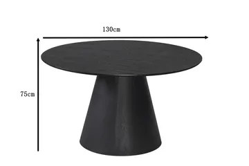 Siena pyöreä ruokapöytä 130 cm, viilu - Musta - Huonekalut - Pöytä & ruokailuryhmä - Ruokapöydät & keittiön pöydät