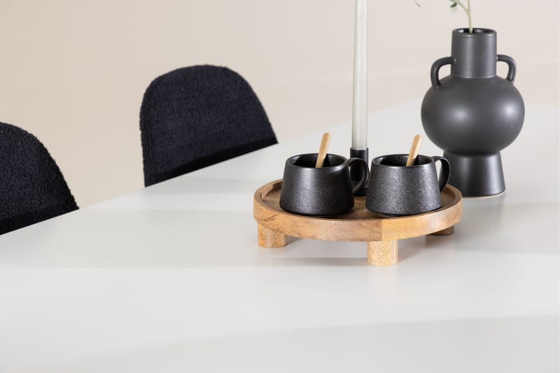 Silar Ruokailuryhmä 180 cm Suorakulmainen jossa 6 Polar tuolia - Valkoinen/Musta - Huonekalut - Pöytä & ruokailuryhmä - Ruokailuryhmä