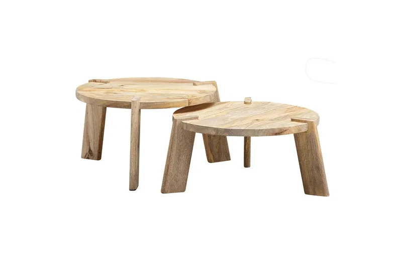 Sisaruspöytä Wohnling 2 kpl Pyöreää Massiivipuuta Massiivisilla Jaloilla Maalaistalo, undefined