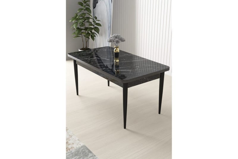 Sivaji Ruokapöytä 110 cm Suorakulmainen - Musta Marmori/Musta - Huonekalut - Pöytä & ruokailuryhmä - Ruokapöydät & keittiön pöydät