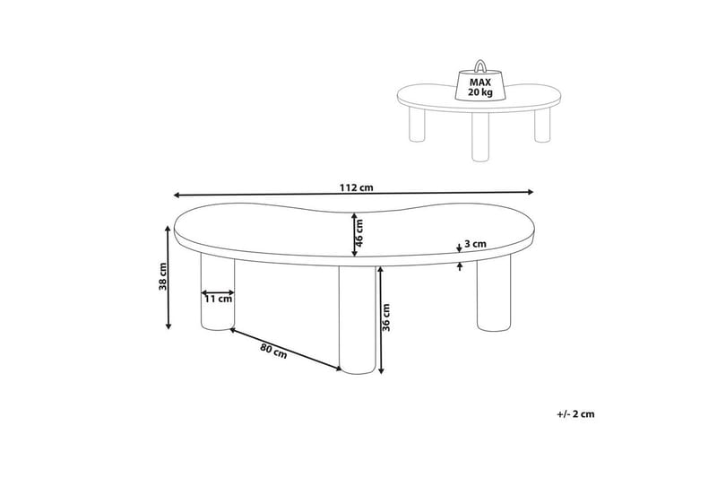 Soffbord Beliani Auburn Ljus trä White - Huonekalut - Pöytä & ruokailuryhmä - Sohvapöytä