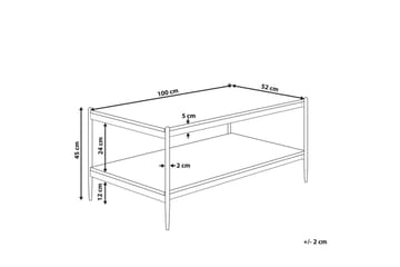 Soffbord Beliani Avoca Dark wood||Black - Huonekalut - Pöytä & ruokailuryhmä - Sohvapöytä