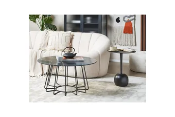 Soffbord Beliani Bernie Svart/Vit Black||White - Huonekalut - Pöytä & ruokailuryhmä - Marmoripöydät
