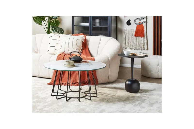 Soffbord Beliani Bernie Svart/Vit White||Black - Huonekalut - Pöytä & ruokailuryhmä - Sohvapöytä
