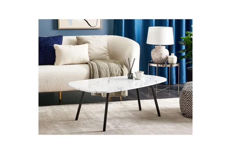 Soffbord Beliani Biddle White||Black - Huonekalut - Pöytä & ruokailuryhmä - Sohvapöytä