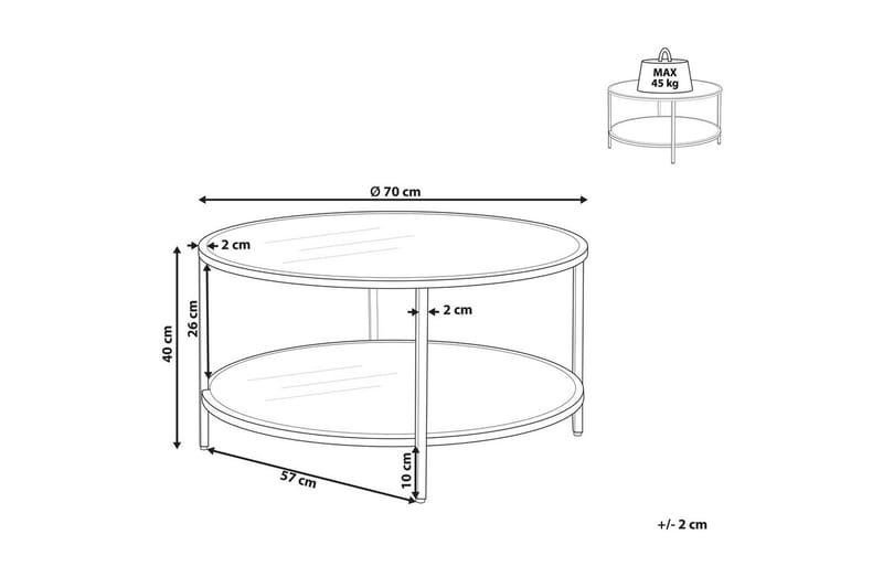 Soffbord Beliani Birney Guld/transparent Black||Transparent - Huonekalut - Pöytä & ruokailuryhmä - Sohvapöytä