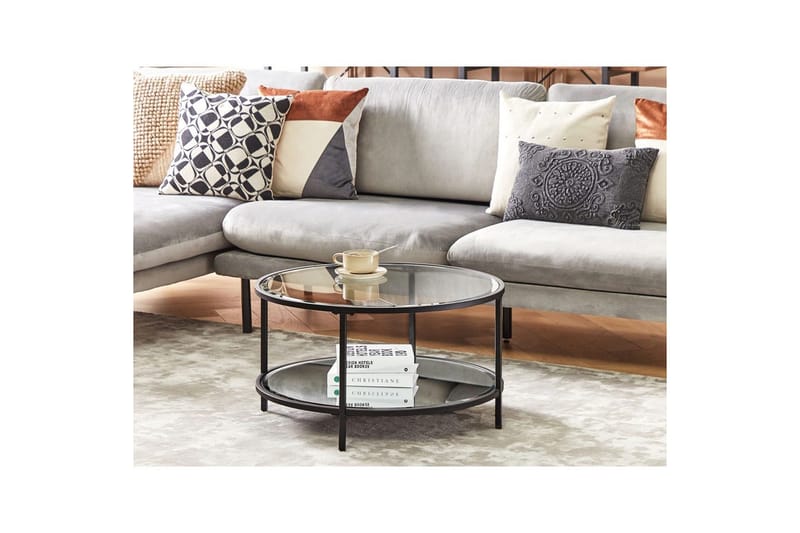 Soffbord Beliani Birney Guld/transparent Black||Transparent - Huonekalut - Pöytä & ruokailuryhmä - Sohvapöytä