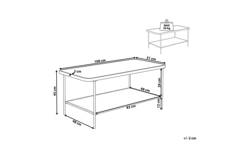Soffbord Beliani Blair Transparent||Black - Huonekalut - Pöytä & ruokailuryhmä - Sohvapöytä