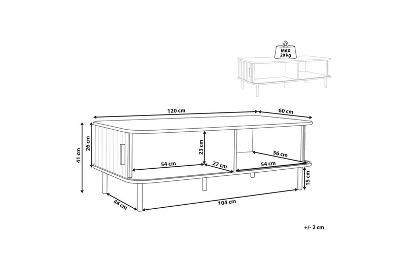 Soffbord Beliani Bradley Light wood||Black - Huonekalut - Pöytä & ruokailuryhmä - Sohvapöytä