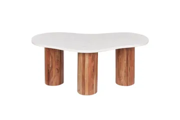 Soffbord Beliani Casablanca White||Light wood - Huonekalut - Pöytä & ruokailuryhmä - Sohvapöytä