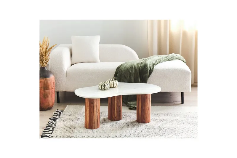 Soffbord Beliani Casablanca White||Light wood - Huonekalut - Pöytä & ruokailuryhmä - Sohvapöytä