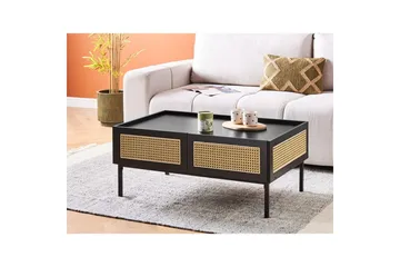 Soffbord Beliani Cullen Black||Light wood - Huonekalut - Pöytä & ruokailuryhmä - Sohvapöytä