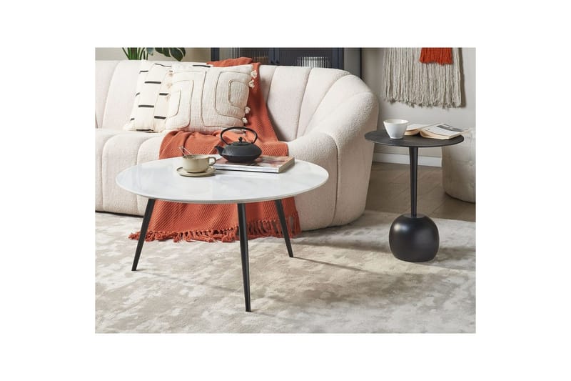 Soffbord Beliani Effie Grå White||Black - Huonekalut - Pöytä & ruokailuryhmä - Sohvapöytä
