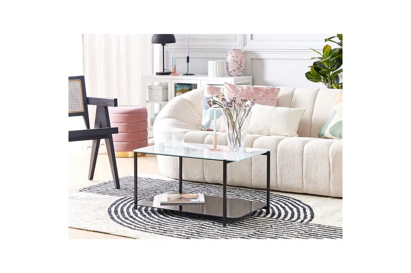 Soffbord Beliani Gloster Black||White - Huonekalut - Pöytä & ruokailuryhmä - Sohvapöytä