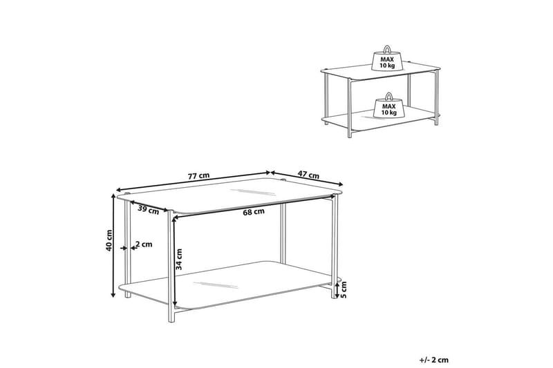 Soffbord Beliani Gloster Black||White - Huonekalut - Pöytä & ruokailuryhmä - Sohvapöytä