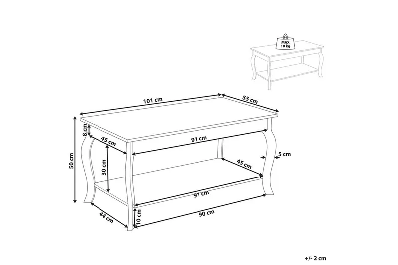 Soffbord Beliani Hartford White - Huonekalut - Pöytä & ruokailuryhmä - Sohvapöytä
