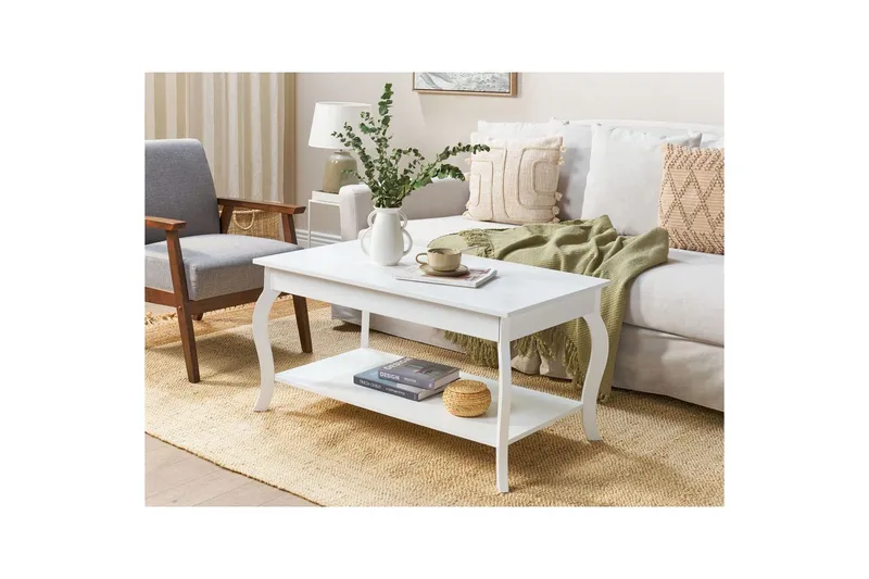 Soffbord Beliani Hartford White - Huonekalut - Pöytä & ruokailuryhmä - Sohvapöytä