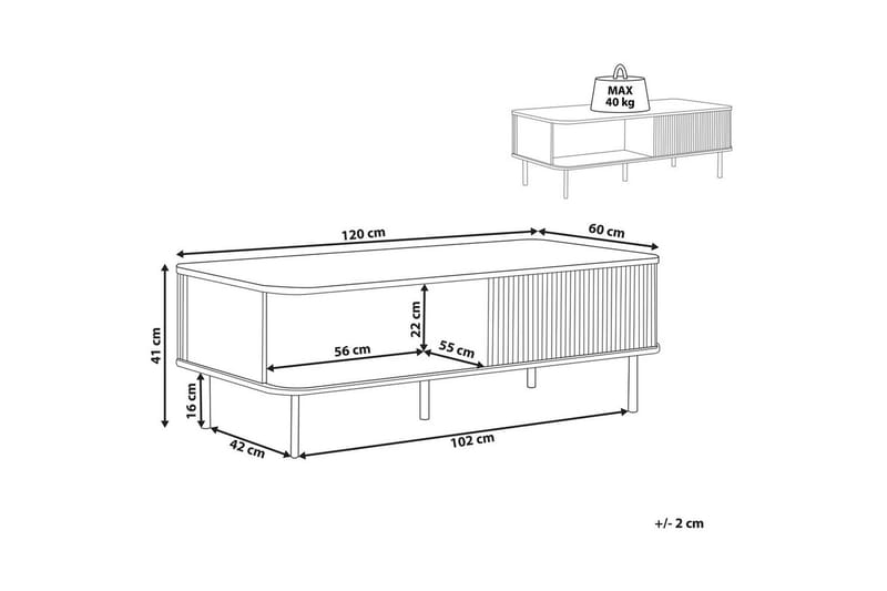 Soffbord Beliani Jose Dark wood||Black - Huonekalut - Pöytä & ruokailuryhmä - Sohvapöytä