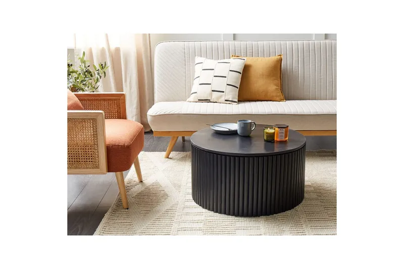 Soffbord Beliani Kirkwood Ljus trä Black - Huonekalut - Pöytä & ruokailuryhmä - Sohvapöytä