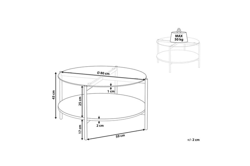 Soffbord Beliani Lovell Guld/ljust trä GOLD||Light wood - Huonekalut - Pöytä & ruokailuryhmä - Sohvapöytä