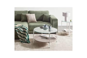 Soffbord Beliani Lovell Guld/ljust trä Silver||Light wood - Huonekalut - Pöytä & ruokailuryhmä - Sohvapöytä