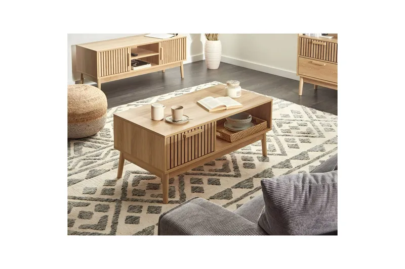 Soffbord Beliani Lynwood Light wood - Huonekalut - Pöytä & ruokailuryhmä - Sohvapöytä