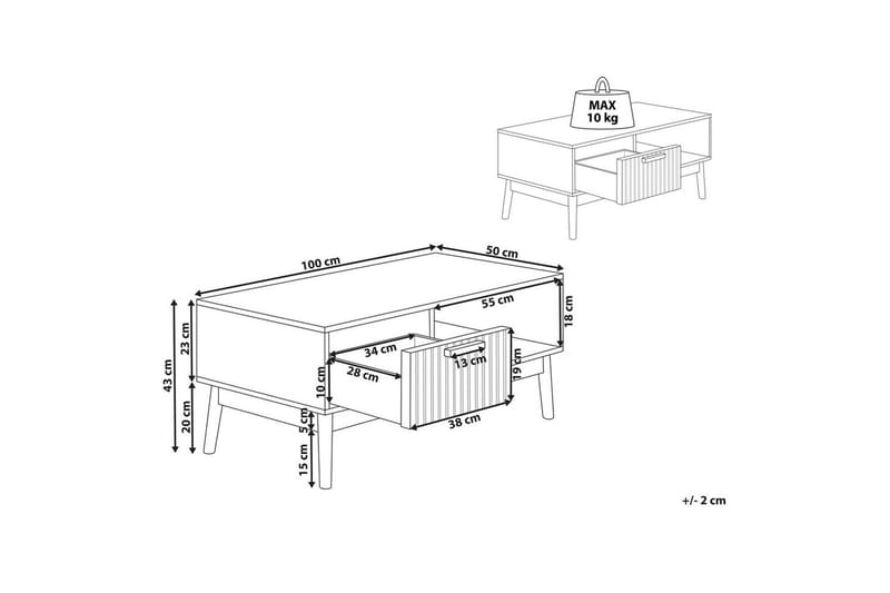 Soffbord Beliani Lynwood Light wood - Huonekalut - Pöytä & ruokailuryhmä - Sohvapöytä