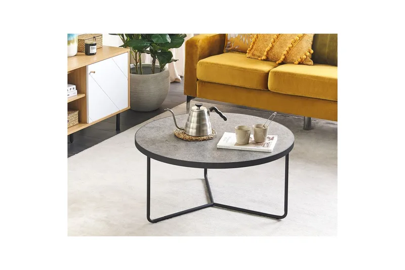 Soffbord Beliani Melody 80x80x40 cm Grey||Black - Huonekalut - Pöytä & ruokailuryhmä - Sohvapöytä