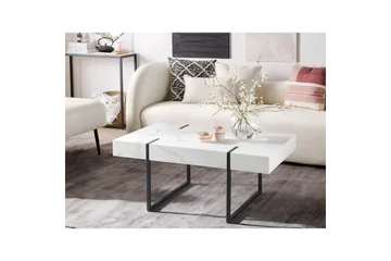 Soffbord Beliani Merced White||Black - Huonekalut - Pöytä & ruokailuryhmä - Marmoripöydät