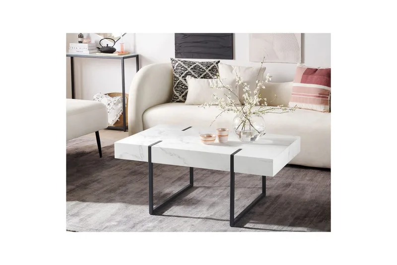 Soffbord Beliani Merced White||Black - Huonekalut - Pöytä & ruokailuryhmä - Sohvapöytä