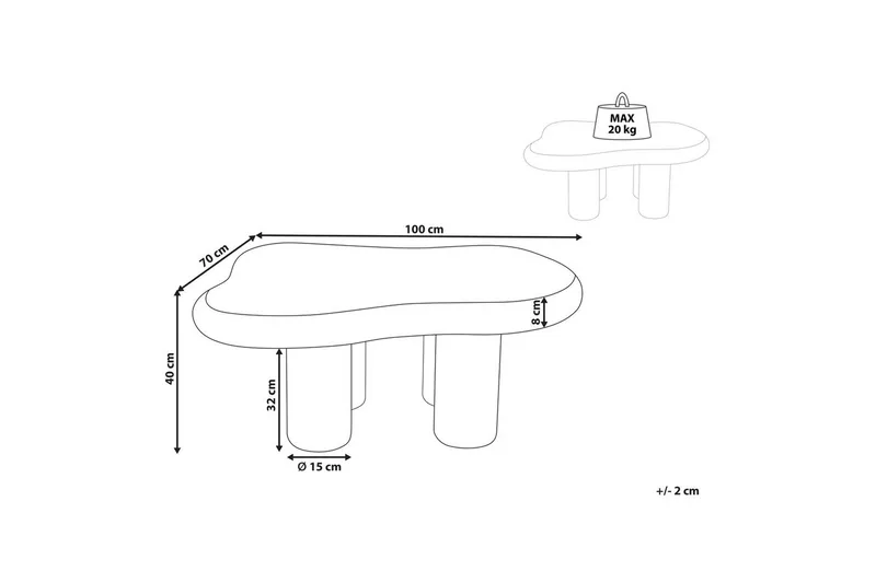 Soffbord Beliani Ondle White - Huonekalut - Pöytä & ruokailuryhmä - Sohvapöytä