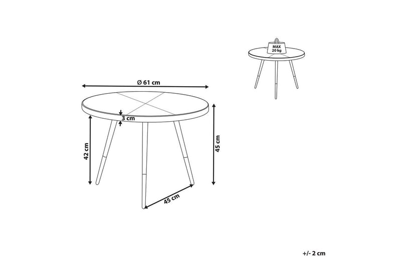 Soffbord Beliani Ramona Mörk trä/guld/svart Dark wood||GOLD||Black - Huonekalut - Pöytä & ruokailuryhmä - Sohvapöytä