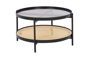 Soffbord Beliani Reno Black||Light wood - Huonekalut - Pöytä & ruokailuryhmä - Sohvapöytä