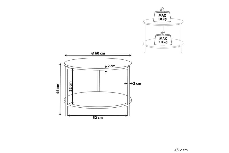 Soffbord Beliani Reva White||GOLD - Huonekalut - Pöytä & ruokailuryhmä - Sohvapöytä