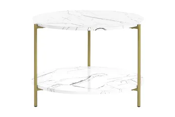 Soffbord Beliani Reva White||GOLD - Huonekalut - Pöytä & ruokailuryhmä - Marmoripöydät
