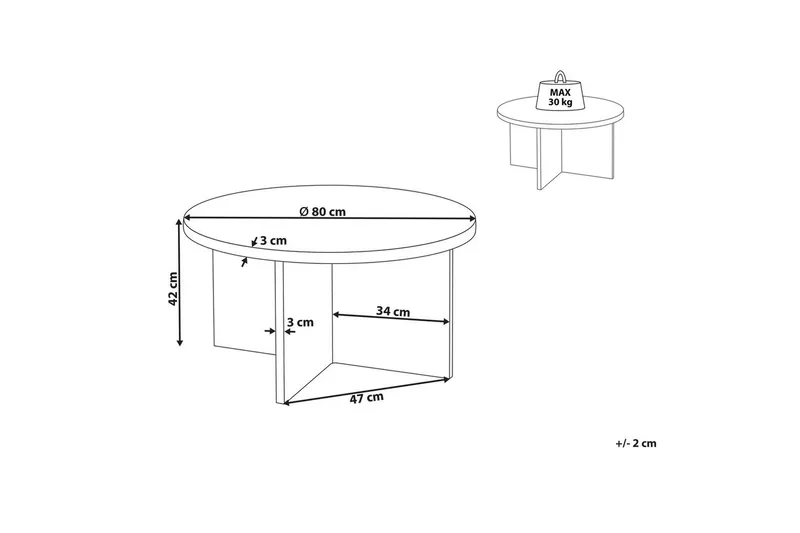 Soffbord Beliani Stanton Grå Grey - Huonekalut - Pöytä & ruokailuryhmä - Sohvapöytä