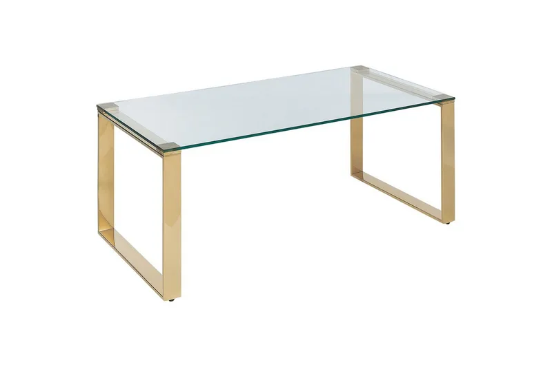 Soffbord Beliani Tilon Guld/transparent GOLD||Transparent - Huonekalut - Pöytä & ruokailuryhmä - Sohvapöytä