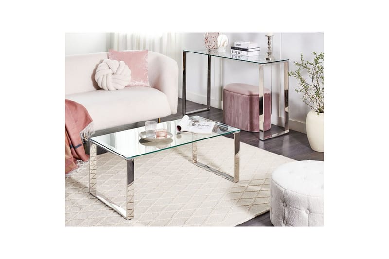Soffbord Beliani Tilon Guld/transparent Silver||Transparent - Huonekalut - Pöytä & ruokailuryhmä - Sohvapöytä