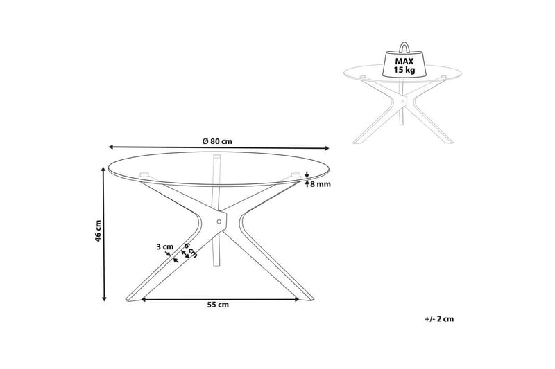 Soffbord Beliani Valley Transparent||Light wood - Huonekalut - Pöytä & ruokailuryhmä - Sohvapöytä