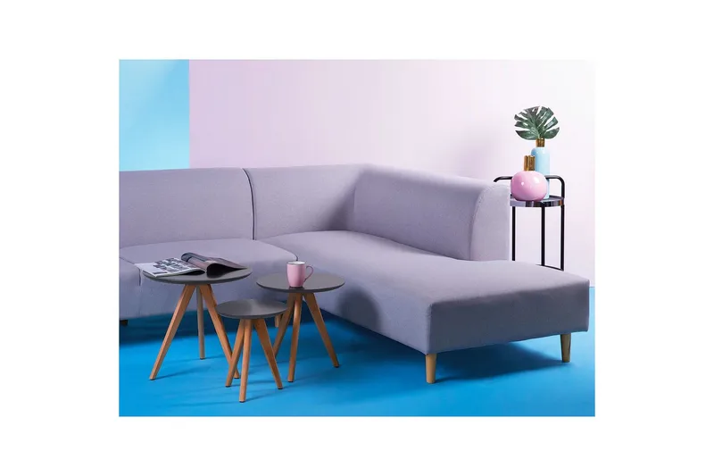 Soffbord Beliani Vegas Grey||Light wood - Huonekalut - Pöytä & ruokailuryhmä - Apupöytä & sivupöytä - Sarjapöytä